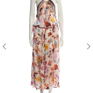 Fuzzi Floral Halter Maxi Dress
